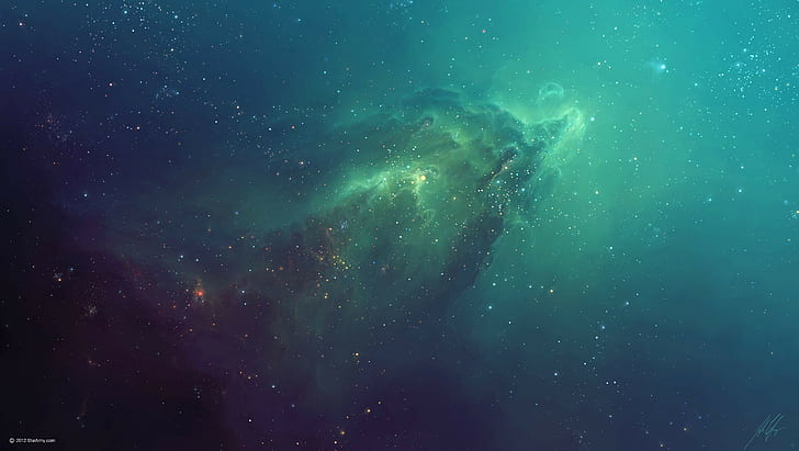 Emerald Green Ocean, abstract, digital art, artwork, tylercreatesworlds Free HD Wallpaper