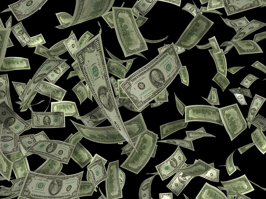 Flying Money Animation, success, market, growth, funds Free HD Wallpaper