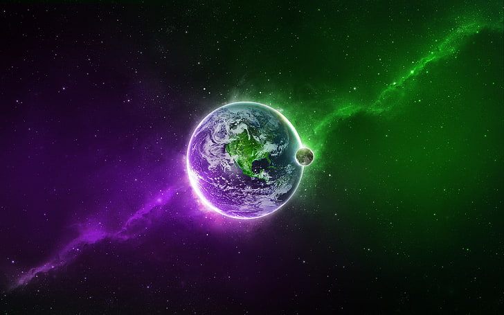 Green YouTube Banner, light  natural phenomenon, orbiting, dark, cloud  sky Free HD Wallpaper