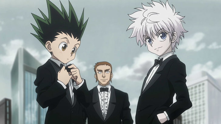 Hunter X Hunter Gon Killua, looking at camera, anime, people, business Free HD Wallpaper