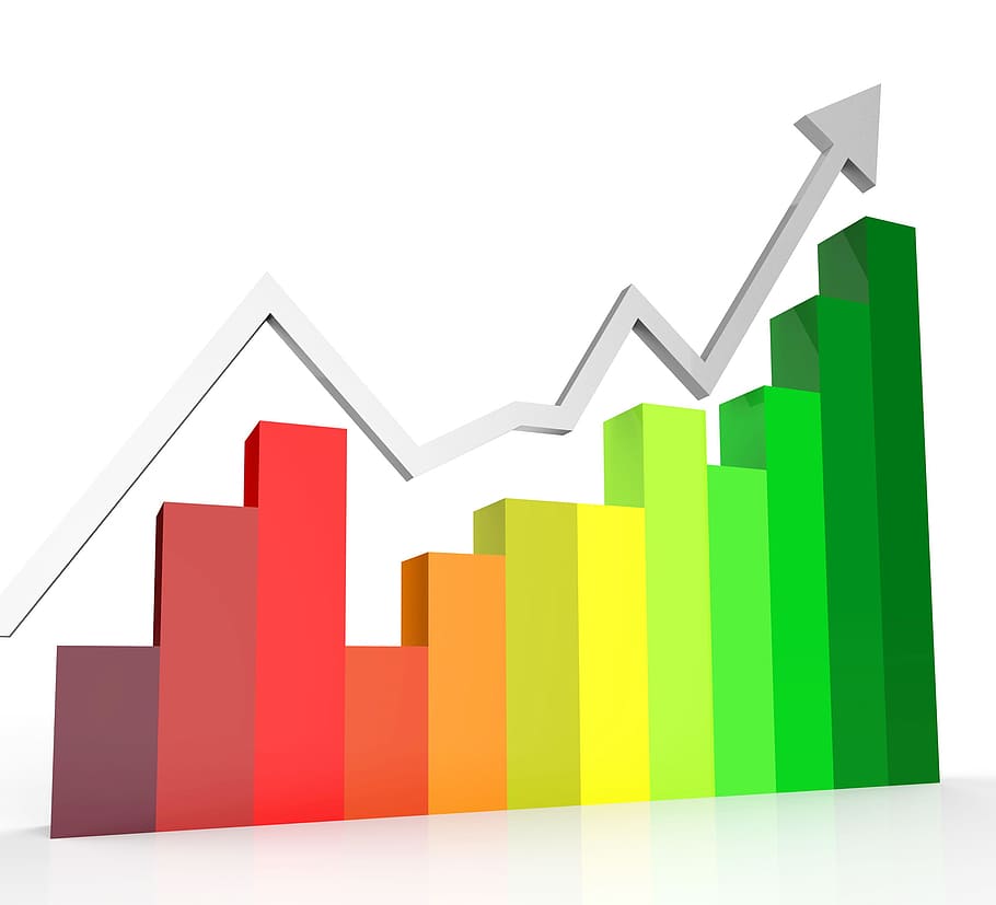 Increasing Bar Graph, financial, forecast, diagram, report