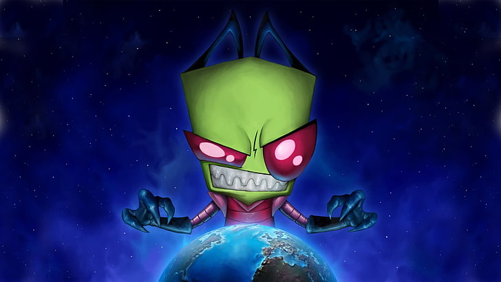 Invader Zim Laugh, planet  space, invader zim, galaxy, glowing Free HD Wallpaper