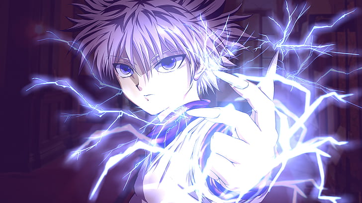 Killua Power, hunter x hunter, anime, lightning, killua zoldyck Free HD Wallpaper