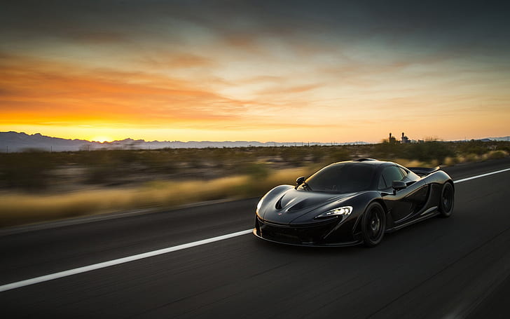 McLaren P1, supercar, black, mclaren