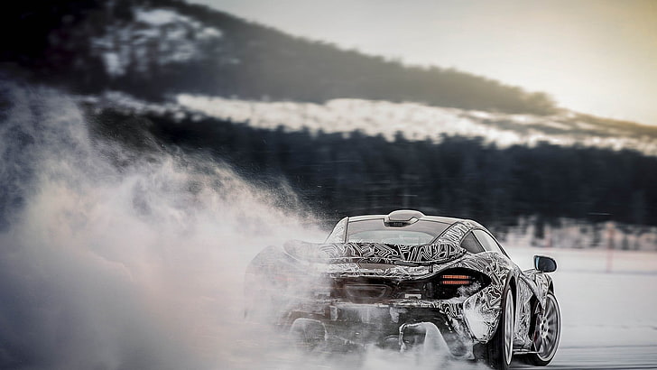 McLaren P1 Winter Testing, nature, scenics  nature, motion, mclaren p1 Free HD Wallpaper