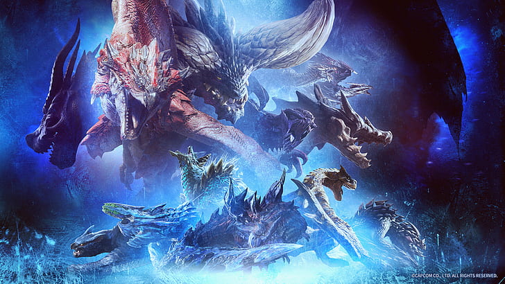 Monster Hunter 4, lagiacrus monster hunter, valstrax monster hunter, nergigante monster hunter, tigrex monster hunter Free HD Wallpaper