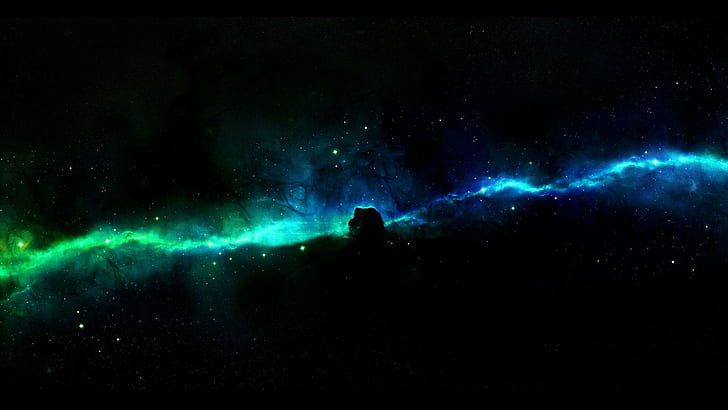 nebula, blue, green, horsehead Free HD Wallpaper