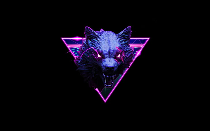 Neon Wolf Drawings, wolf, neon Free HD Wallpaper