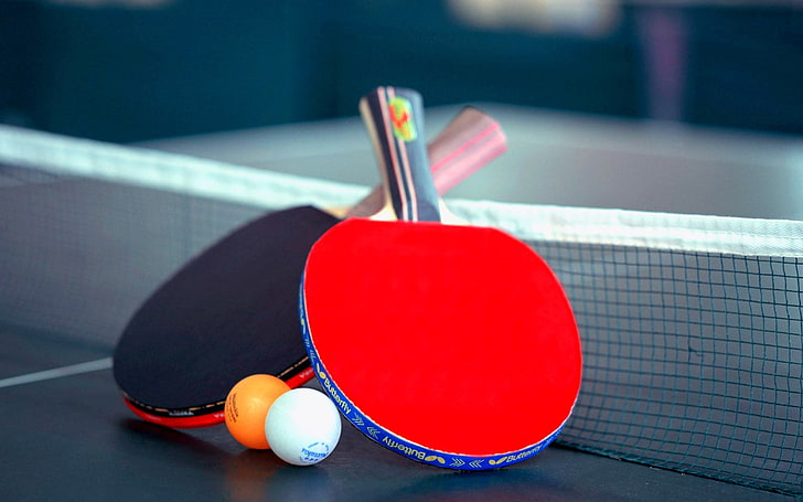 Ping Pong Table Tennis, focus on foreground, closeup, sports, equipment Free HD Wallpaper