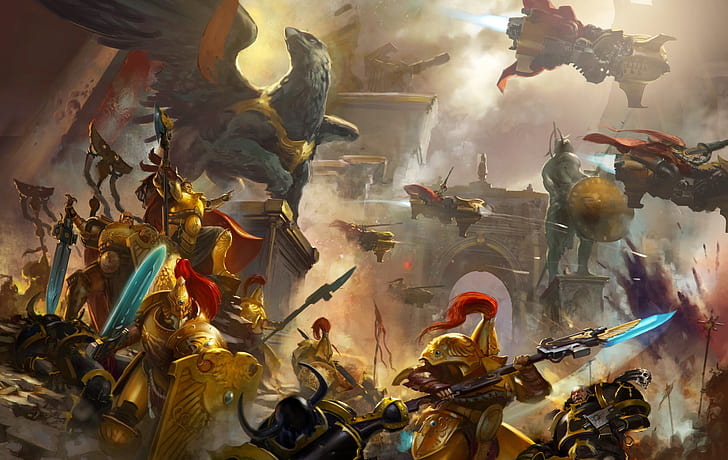 Sci-Fi Art, warhammer 40 000, griffin, adeptus custodes, black legion Free HD Wallpaper