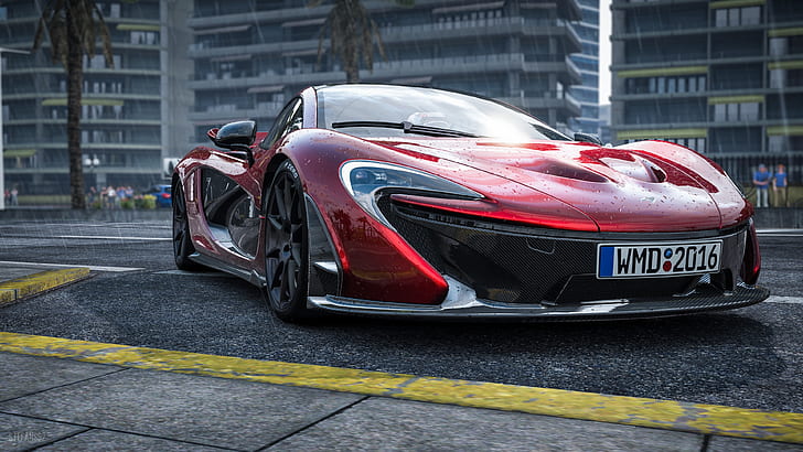 Sports Cars McLaren P1, mclaren, supercar, raining, mclaren p1 Free HD Wallpaper