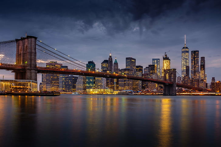 Times Square Building, landscape, bridge  city, manhattan  new york city, lower manhattan Free HD Wallpaper