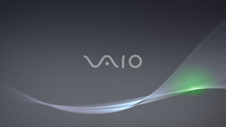 Vaio HD, abstract, wave pattern, glowing, blue Free HD Wallpaper
