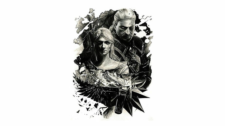Witcher 3 Wild Hunt, human representation, monochrome, hairstyle, art and craft Free HD Wallpaper