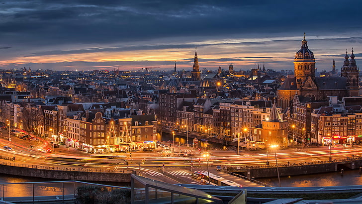 amsterdam, netherlands, promenade, street Free HD Wallpaper