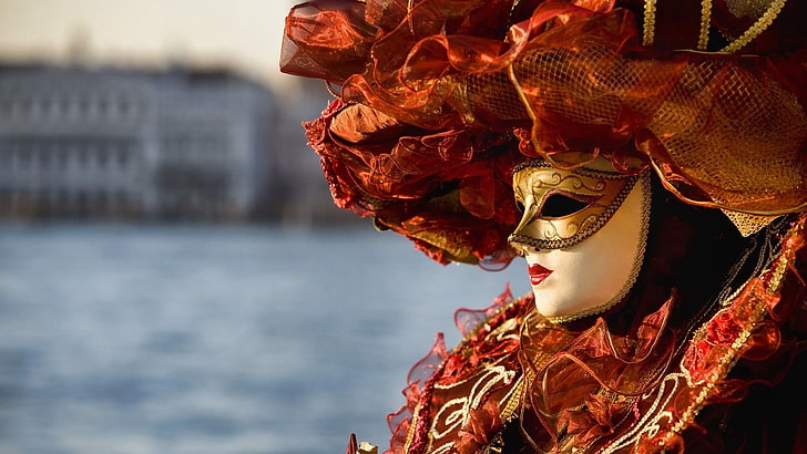 Beautiful Carnival Masks, ornate, masquerade mask, one person, cultures Free HD Wallpaper
