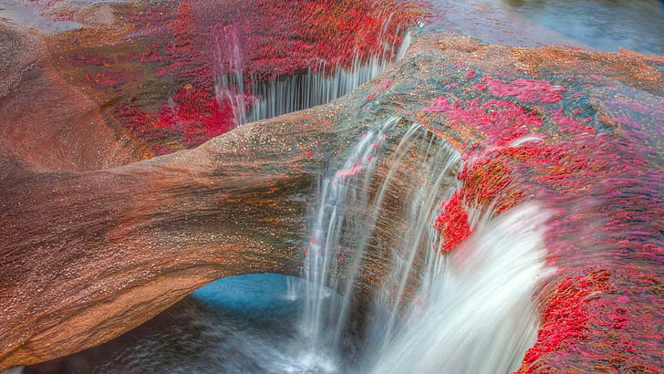 Bing Waterfall, waterfalls, south america, mountains, cano cristales river Free HD Wallpaper