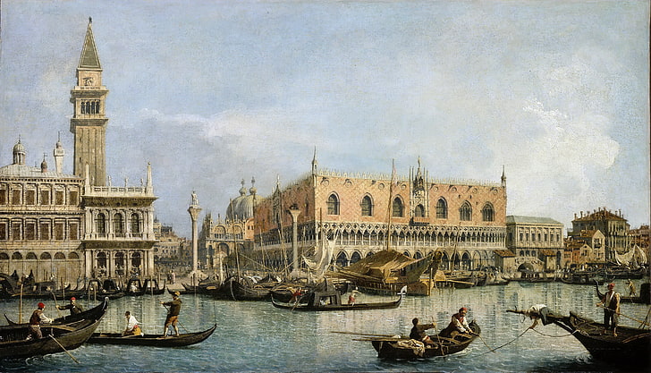 Canaletto Venice Museum, canvas, venice, oil Free HD Wallpaper