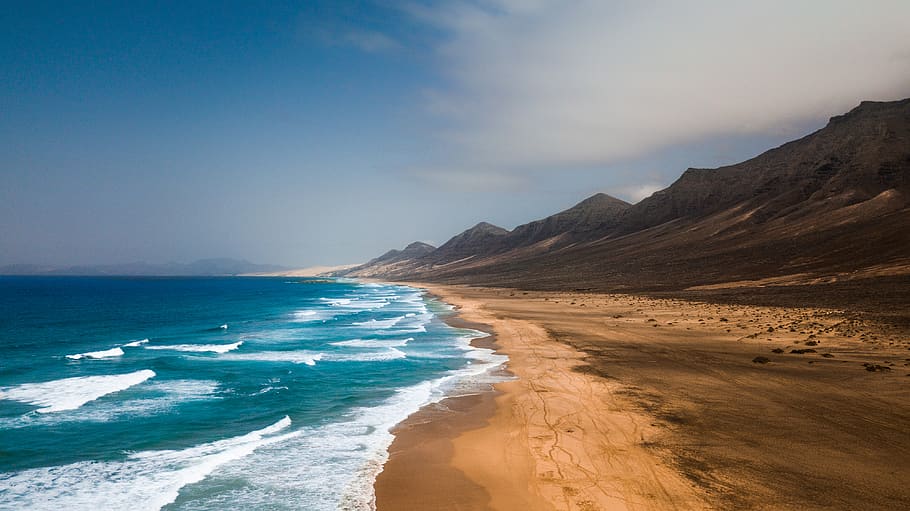 Costa Calma Fuerteventura, tranquil scene, shoreline, no people, scenery Free HD Wallpaper