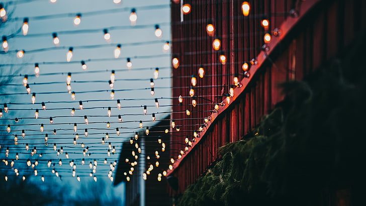 Dark Christmas Lights, pattern, outdoors, architecture, downtown district Free HD Wallpaper