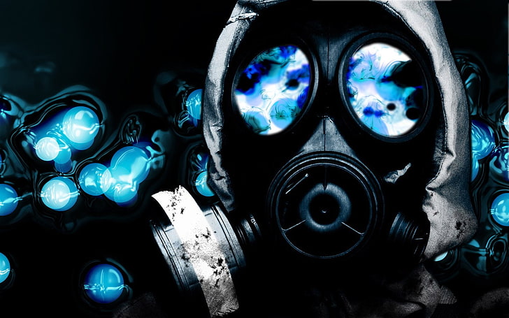 dark, paintball, gas mask, Dark, Free HD Wallpaper