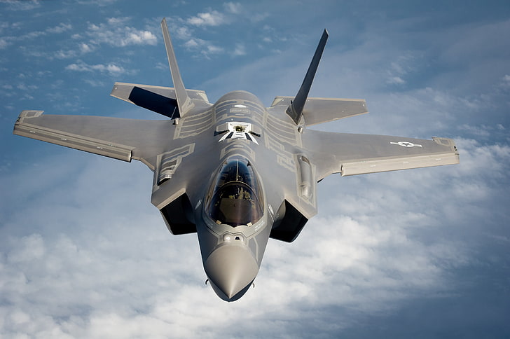 F-35B Jet, 35,, gray, lightning, military Free HD Wallpaper