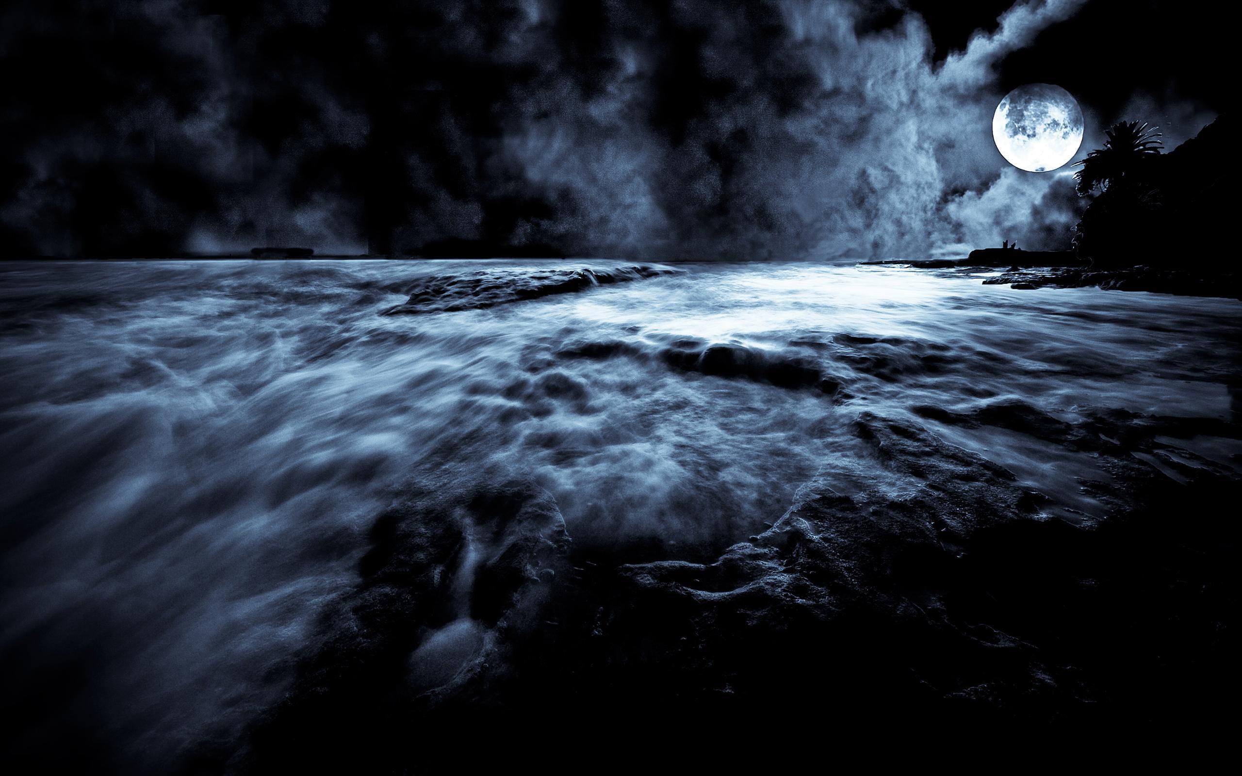 Full Moon with Trees, fantasy, gothic, night, eerie