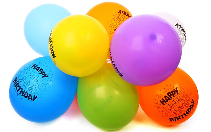 happy, birthday, colorful, balloons Free HD Wallpaper