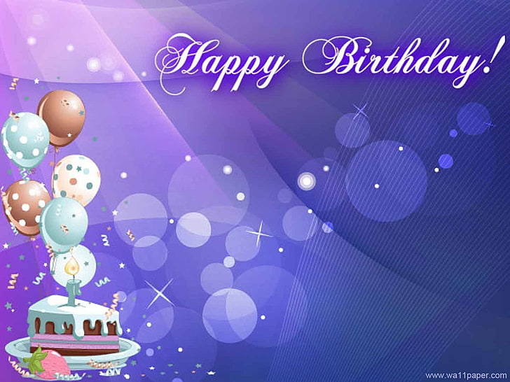 Happy Birthday Gif, blue background, holiday, celebration event, cake Free HD Wallpaper