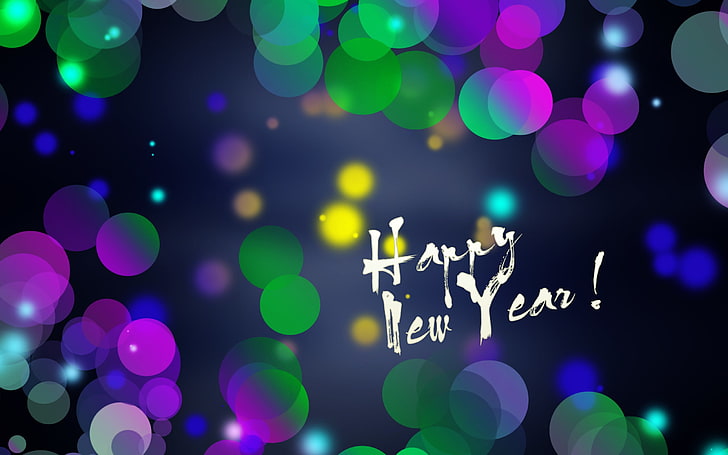 Happy New Year Screen, decoration, no people, light  natural phenomenon, communication Free HD Wallpaper