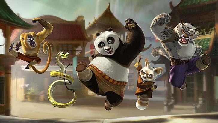 How to Train Your Dragon, hanging, kung fu panda, focus on foreground, human representation Free HD Wallpaper