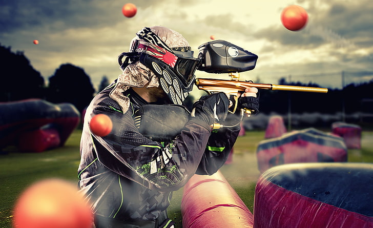 ink pellets, protective equipment, airgun, paintball Free HD Wallpaper