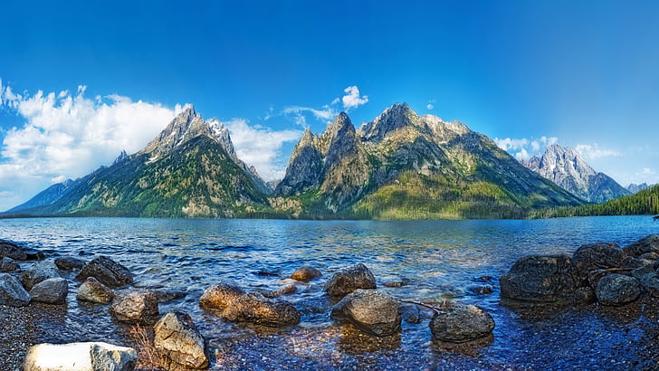 Jenny Lake Campground, wyoming, teton range, nature, usa