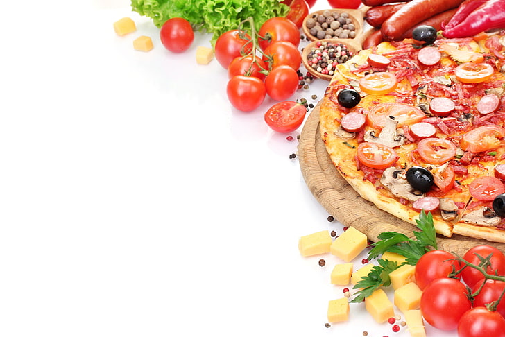 Pizza Crust Types, copy space, wellbeing, vegetarian food, onion Free HD Wallpaper