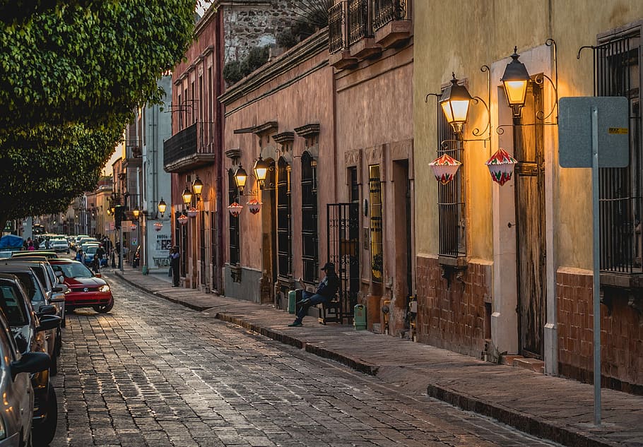 Queretaro Mexico People, built structure, lighting equipment, pavement, footpath