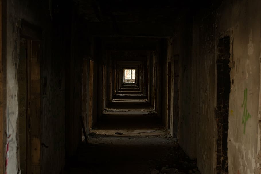 Spooky Hallway, travel, indoors, light, day Free HD Wallpaper