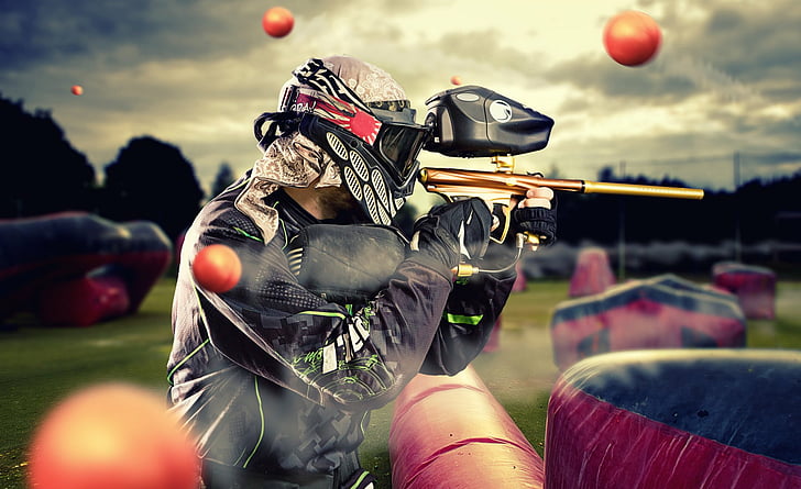 Team Building, sports, gun, timelapse, paintball Free HD Wallpaper