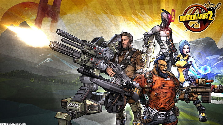 war, borderlands, machine gun, representation Free HD Wallpaper