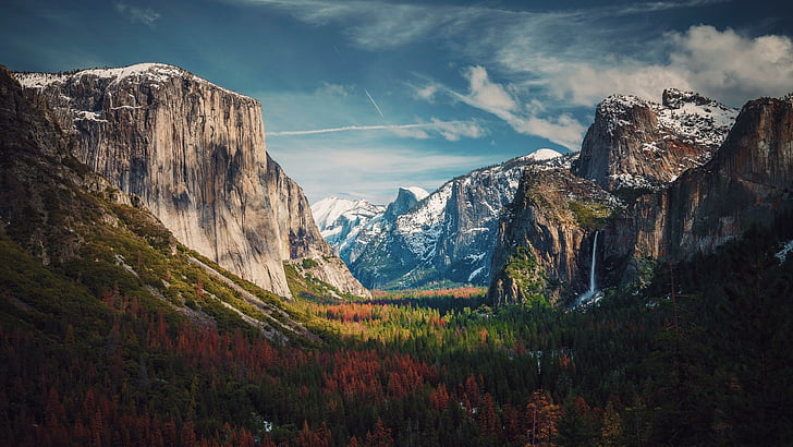 Wawona Tunnel View, california, mount scenery, mountainous landforms, valley Free HD Wallpaper