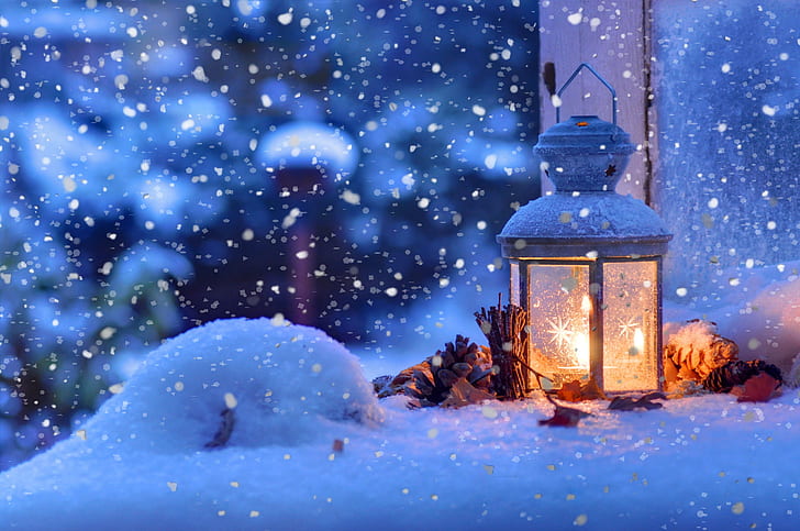 Winter Christmas, christmas, bokeh, mood, winter Free HD Wallpaper