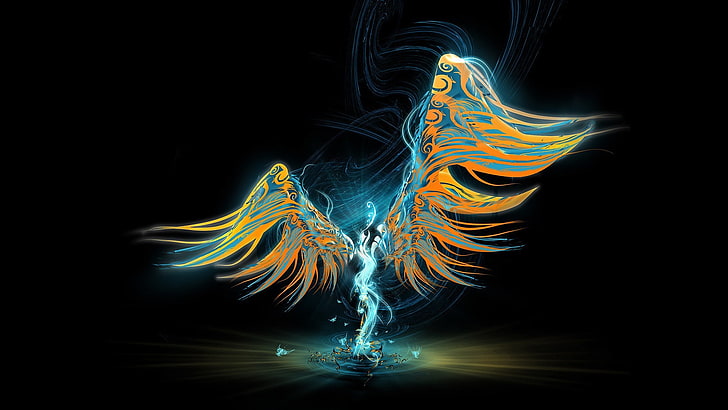 Angel Wings Painting, pattern, art and craft, digital art, flowing Free HD Wallpaper
