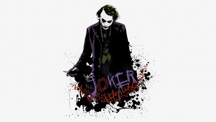 Batman and Joker, studio shot, dress, contemplation, one person