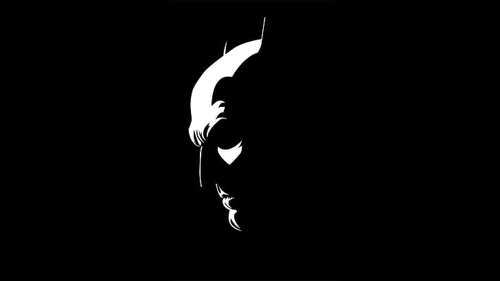 Batman Black and White Sketch, body part, no people, profile view, dark Free HD Wallpaper