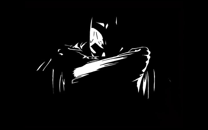 Batman Comic White, black, white, batman Free HD Wallpaper