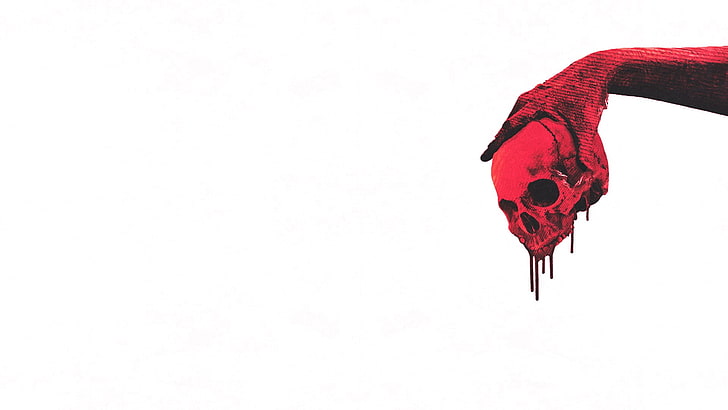 Bloody Skull Drawings, low angle view, copy space, minimalism, cold temperature Free HD Wallpaper