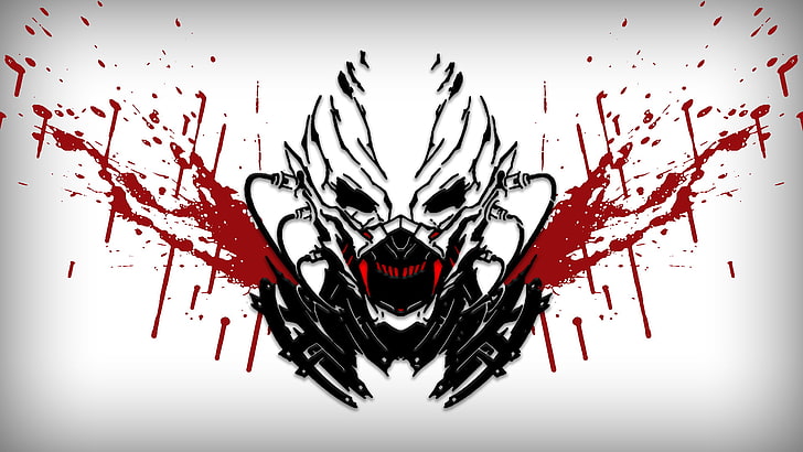 Code Vein Mask, white color, black color, warning sign, aggression Free HD Wallpaper