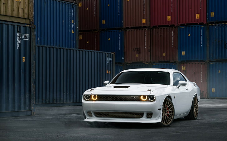 Cool Dodge Demon, white cars, car washes, dodge challenger srt Free HD Wallpaper