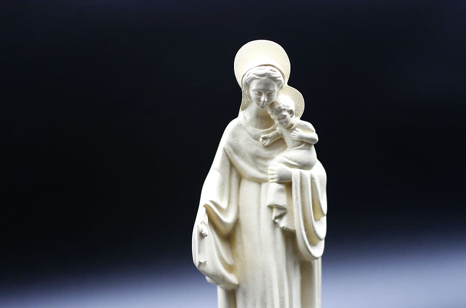 craft, black background, statue, catholic Free HD Wallpaper