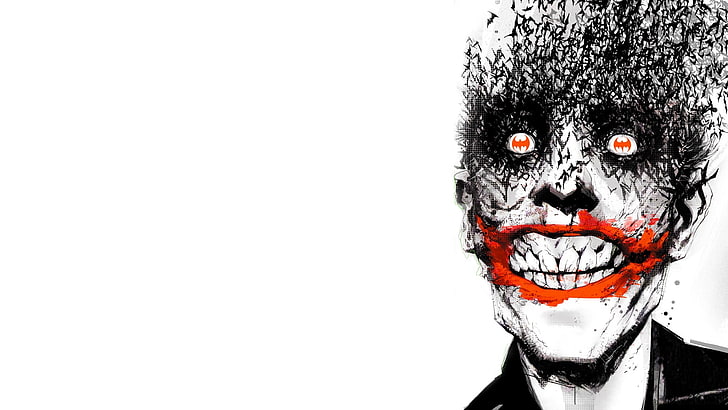 Crazy Joker Smile, bizarre, shock, batman, obscured face
