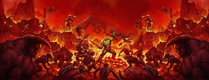 Doom Eternal PC, doom game, architecture, doom, nightlife Free HD Wallpaper